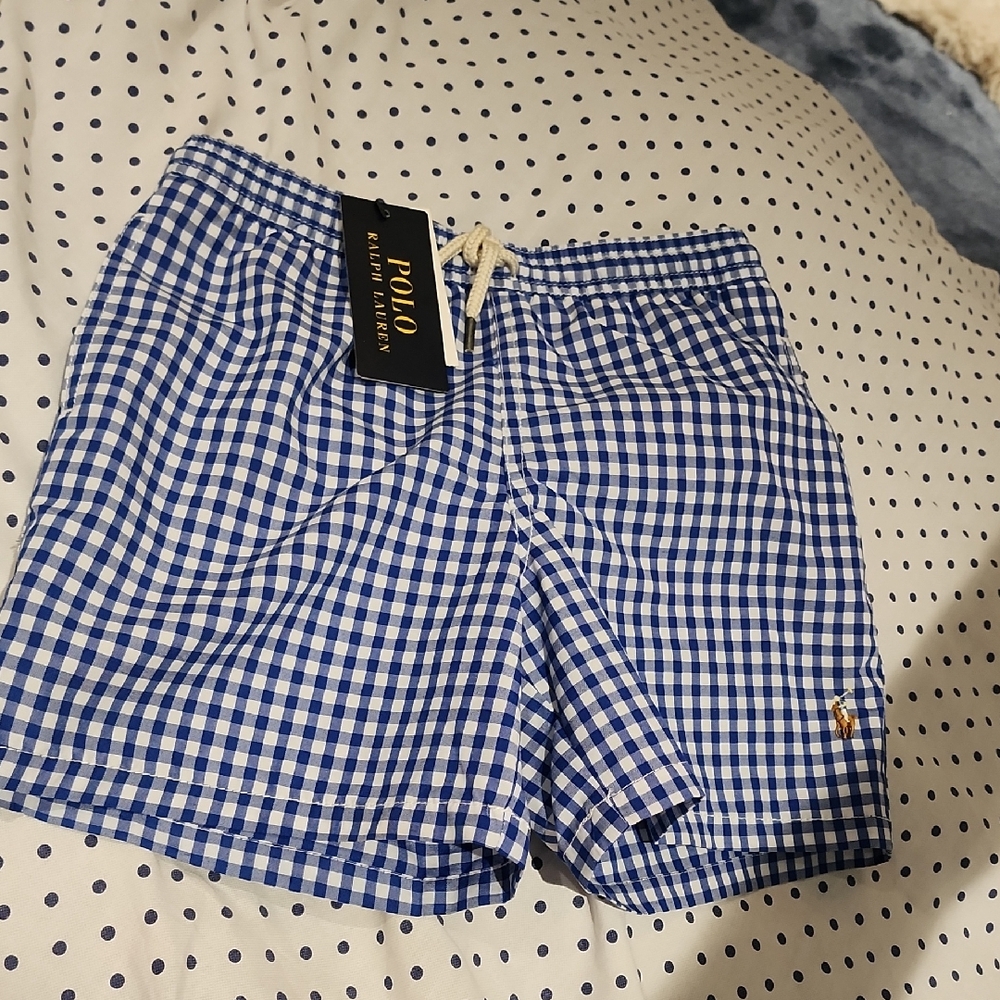 Polo by Ralph Lauren Blue and White Checkered Women's Shorts